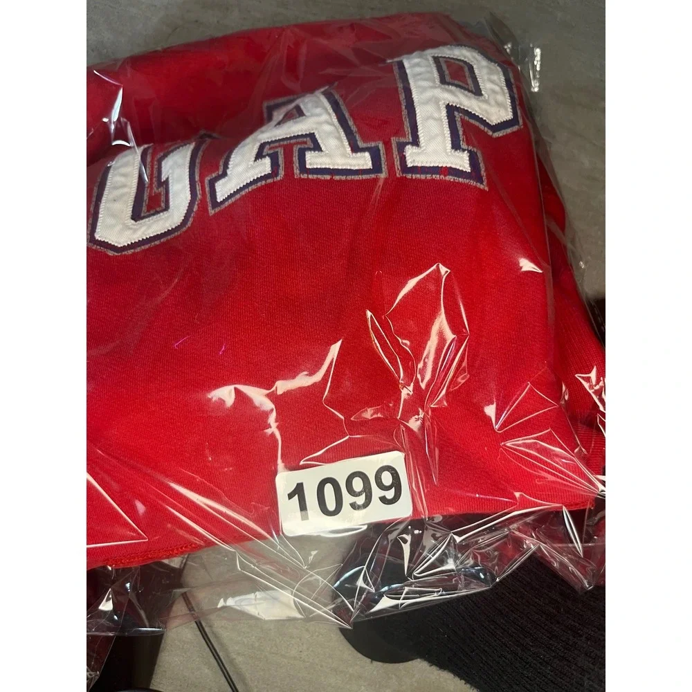 Gap Kids Arch Logo Pullover Hoodie Red Navy Blue Size 10